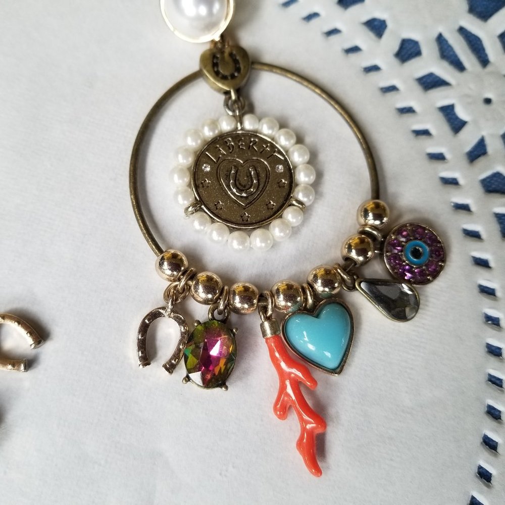 Betsey Johnson Vintage Hoop Charm Earrings - EPC - Picture 9 of 14